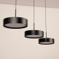 Foto 15802-14: Zwarte moderne led 3-lichts hanglamp met verstelbare hoogte