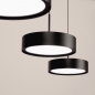 Foto 15802-15: Zwarte moderne led 3-lichts hanglamp met verstelbare hoogte