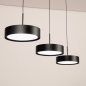 Foto 15802-2: Zwarte moderne led 3-lichts hanglamp met verstelbare hoogte