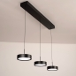Foto 15802-4: Zwarte moderne led 3-lichts hanglamp met verstelbare hoogte