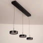 Foto 15802-5: Zwarte moderne led 3-lichts hanglamp met verstelbare hoogte