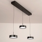 Foto 15802-6: Zwarte moderne led 3-lichts hanglamp met verstelbare hoogte
