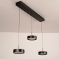 Foto 15802-7: Zwarte moderne led 3-lichts hanglamp met verstelbare hoogte