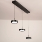 Foto 15802-8: Zwarte moderne led 3-lichts hanglamp met verstelbare hoogte