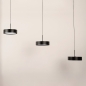 Foto 15802-9: Zwarte moderne led 3-lichts hanglamp met verstelbare hoogte
