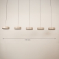 Foto 15803-1 maatindicatie: Beige moderne led 5-lichts hanglamp met verstelbare hoogte
