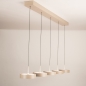 Foto 15803-5: Beige moderne led 5-lichts hanglamp met verstelbare hoogte