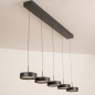 Foto 15804-10: Zwarte moderne led 5-lichts hanglamp met verstelbare hoogte