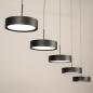 Foto 15804-11: Zwarte moderne led 5-lichts hanglamp met verstelbare hoogte