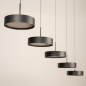 Foto 15804-12: Zwarte moderne led 5-lichts hanglamp met verstelbare hoogte