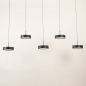 Foto 15804-13: Zwarte moderne led 5-lichts hanglamp met verstelbare hoogte