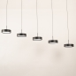 Foto 15804-14: Zwarte moderne led 5-lichts hanglamp met verstelbare hoogte
