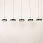 Foto 15804-15: Zwarte moderne led 5-lichts hanglamp met verstelbare hoogte