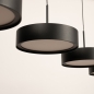 Foto 15804-19: Zwarte moderne led 5-lichts hanglamp met verstelbare hoogte