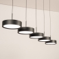 Foto 15804-2: Zwarte moderne led 5-lichts hanglamp met verstelbare hoogte