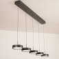 Foto 15804-5: Zwarte moderne led 5-lichts hanglamp met verstelbare hoogte