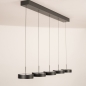 Foto 15804-6: Zwarte moderne led 5-lichts hanglamp met verstelbare hoogte