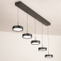 Foto 15804-7: Zwarte moderne led 5-lichts hanglamp met verstelbare hoogte