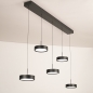 Foto 15804-8: Zwarte moderne led 5-lichts hanglamp met verstelbare hoogte