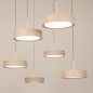 Foto 15805-15: Grote beige 6-lichts hanglamp met ovale plafondplaat, dimbare led verlichting en verstelbare hoogte