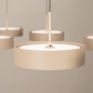 Foto 15805-16: Grote beige 6-lichts hanglamp met ovale plafondplaat, dimbare led verlichting en verstelbare hoogte
