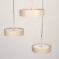 Foto 15807-5: Beige 3-flammige Pendelleuchte mit runder Deckenplatte, höhenverstellbar und dimmbarer LED-Beleuchtung