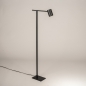 Foto 15812-2: Slanke zwarte vloerlamp met richtbare LED-verlichting, dimbaar met touchdimmer