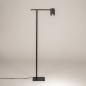 Foto 15812-3: Slanke zwarte vloerlamp met richtbare LED-verlichting, dimbaar met touchdimmer