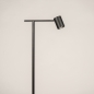 Foto 15812-6: Slanke zwarte vloerlamp met richtbare LED-verlichting, dimbaar met touchdimmer