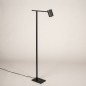 Foto 15812-7: Slanke zwarte vloerlamp met richtbare LED-verlichting, dimbaar met touchdimmer