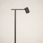 Foto 15812-8: Slanke zwarte vloerlamp met richtbare LED-verlichting, dimbaar met touchdimmer