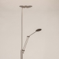 Foto 15815-4: Moderne led uplight vloerlamp met leesarm in staal en dimbare led verlichting