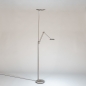 Foto 15815-5: Moderne led uplight vloerlamp met leesarm in staal en dimbare led verlichting