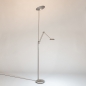 Foto 15815-7: Moderne led uplight vloerlamp met leesarm in staal en dimbare led verlichting
