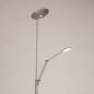 Foto 15815-8: Moderne led uplight vloerlamp met leesarm in staal en dimbare led verlichting