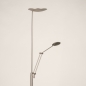 Foto 15815-9: Moderne led uplight vloerlamp met leesarm in staal en dimbare led verlichting
