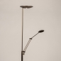 Foto 15816-3: Moderne led uplighter met leeslamp in brons en dimbare led verlichting