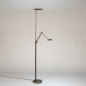 Foto 15816-5: Moderne led uplighter met leeslamp in brons en dimbare led verlichting