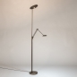 Foto 15816-7: Moderne led uplighter met leeslamp in brons en dimbare led verlichting