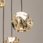 Foto 15819-10: Hanglamp met organisch gevormde amberkleurige bollen – Perfect voor ronde tafels en sfeervolle ruimtes