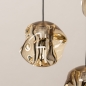 Foto 15819-13: Hanglamp met organisch gevormde amberkleurige bollen – Perfect voor ronde tafels en sfeervolle ruimtes