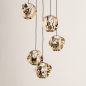 Foto 15819-8: Hanglamp met organisch gevormde amberkleurige bollen – Perfect voor ronde tafels en sfeervolle ruimtes