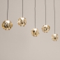 Foto 15820-10: Moderne hanglamp met 5 amberkleurige glazen bollen – Luxe en sfeervol design