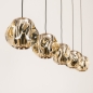 Foto 15820-12: Moderne hanglamp met 5 amberkleurige glazen bollen – Luxe en sfeervol design