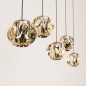 Foto 15820-13: Moderne hanglamp met 5 amberkleurige glazen bollen – Luxe en sfeervol design