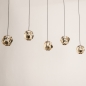 Foto 15820-14: Moderne hanglamp met 5 amberkleurige glazen bollen – Luxe en sfeervol design