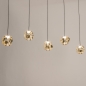 Foto 15820-3: Moderne hanglamp met 5 amberkleurige glazen bollen – Luxe en sfeervol design