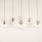 Foto 15820-5: Moderne hanglamp met 5 amberkleurige glazen bollen – Luxe en sfeervol design