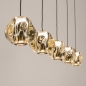 Foto 15820-8: Moderne hanglamp met 5 amberkleurige glazen bollen – Luxe en sfeervol design