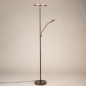 Foto 15829-1: Luxe LED-vloerlamp in brons met uplighter en leeslamp